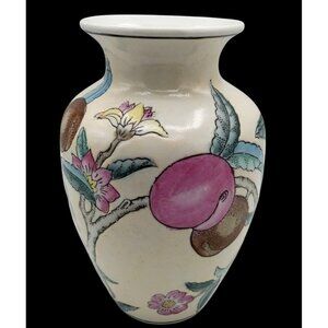 Vintage Chinese Porcelain Vase Peaches Blossoms Famille Rose Style WBI